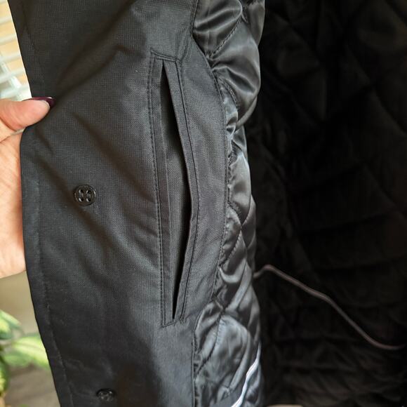 Towne by London Fog Black Trench Coat Jacket Quilted Lining Mens XL Mid Length - Picture 5 of 9